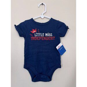 NWT Way To Celebrate! Girls 6-9 Months Little Miss Independent Patriotic T-Shirt
